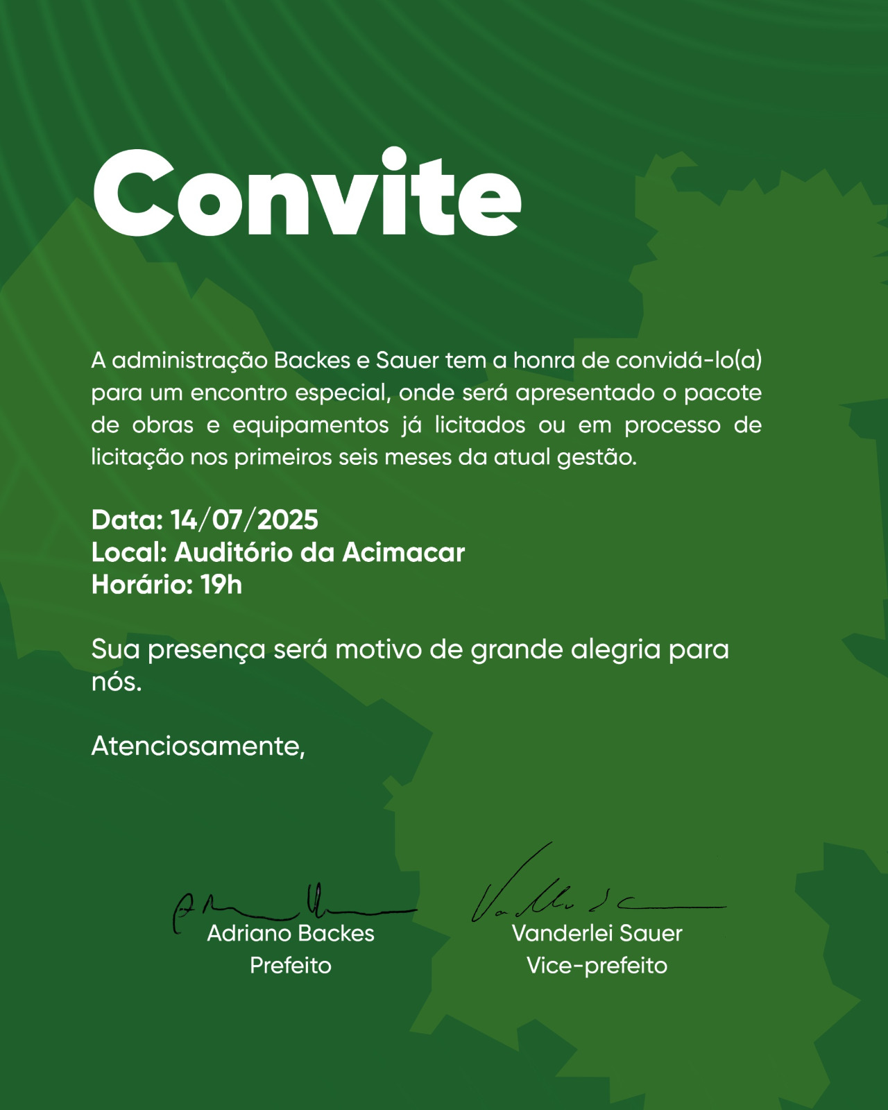Convite especial para esta segunda-feira (14) à noite