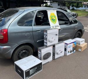 Ação conjunta com helicóptero apreende eletrônicos de origem estrangeira
