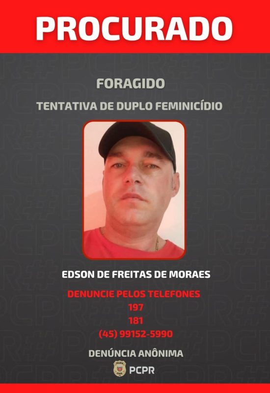 Policia Civil procura autor de dupla tentativa de feminicídio em Toledo