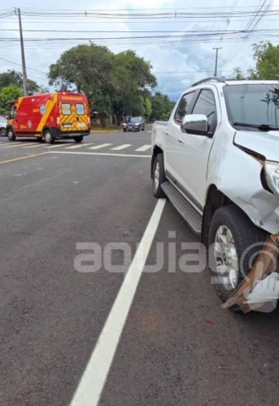 Idoso fica ferido em acidente no centro de Marechal Rondon