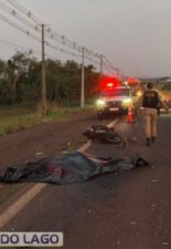 Motociclista morre em colisão frontal com caminhão na PR-488, em Santa Helena