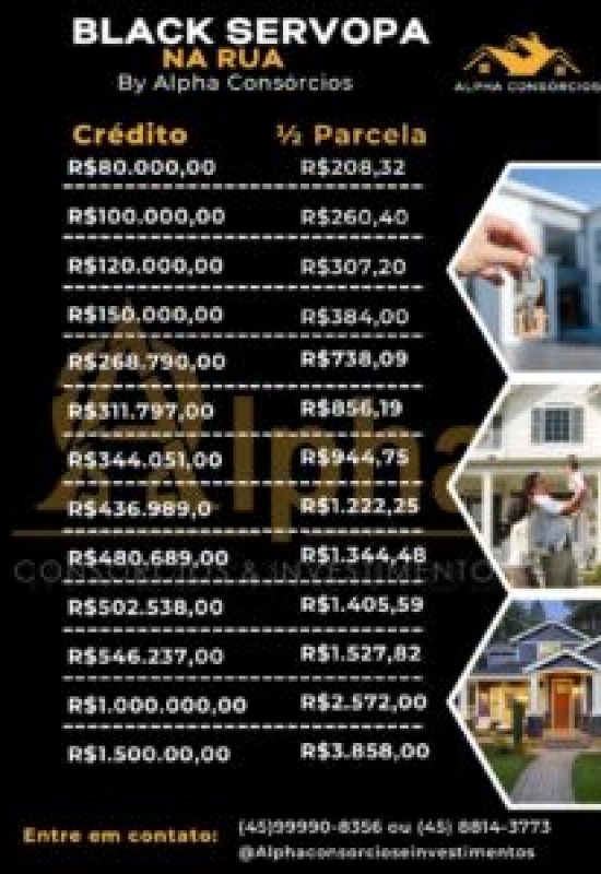 BLACK SERVOPA NA RUA – UMA OPORTUNIDADE IMPERDÍVEL BY ALPHA CONSÓRCIOS