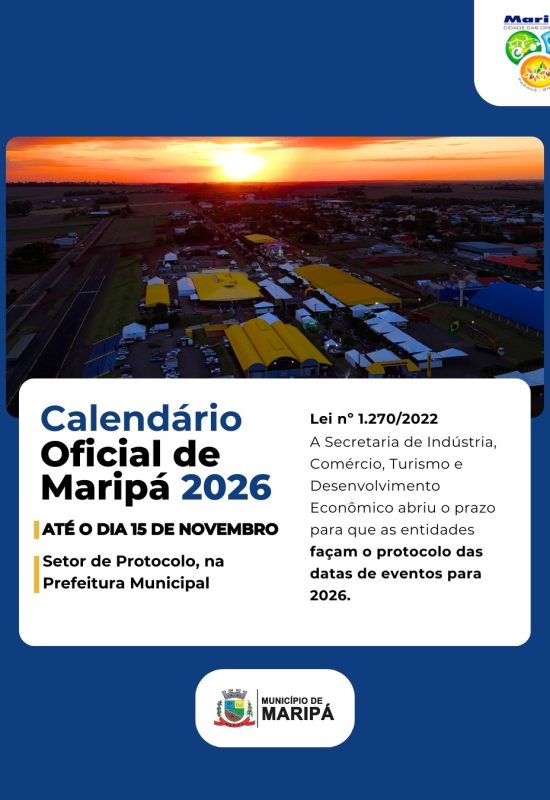 Prazo para inclusão de eventos no Calendário Oficial 2026 termina esta semana